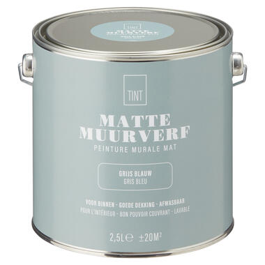 Muurverf Mat Grijs Blauw 2.5 l product