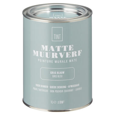 Muurverf Mat Grijs Blauw - 1 l product