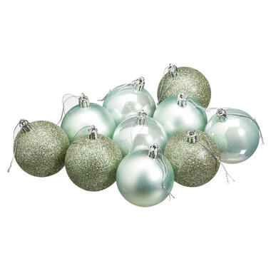 Kerstballen Salie Groen - 10 Stuks product