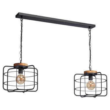 Hanglamp Wood 2-Lichts Zwart product