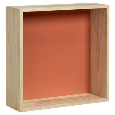 Wanddecoratie Hout Steenrood Maat L 30x10x30 cm product