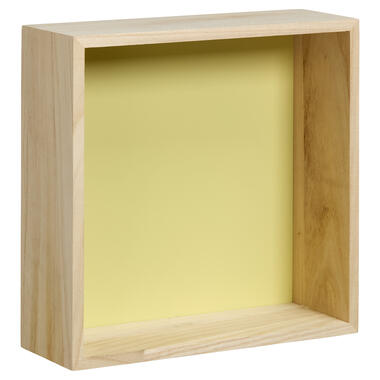 Wanddecoratie Hout Citroengeel Maat M 25x9x25 cm product