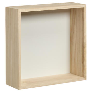 Wanddecoratie Hout Wit Maat M 25x9x25 cm product