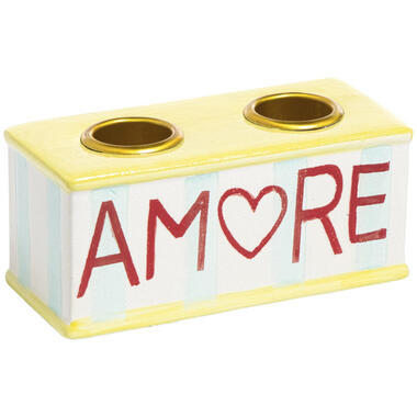 Kandelaar Amore Groen/Geel 5x5x11 cm product