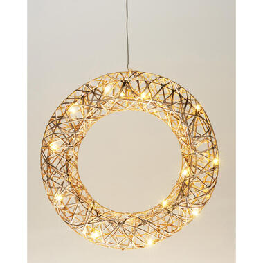 Decoratieve Krans Met LED Verlichting Champagne product