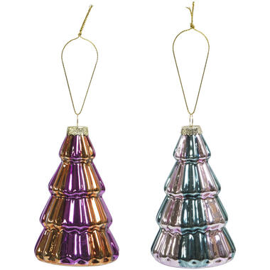 Hanger Kerstboom Gestreept - 2 Stuks product