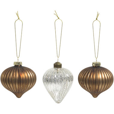 Hangers Glas Bruin/Metallic - 3 Stuks product