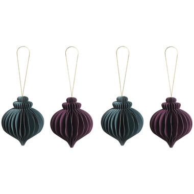 Hangers Papier Paars/Groen - 4 Stuks product