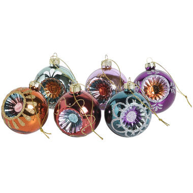 Kerstballen Retro Fun Multicolor - 6 Stuks product