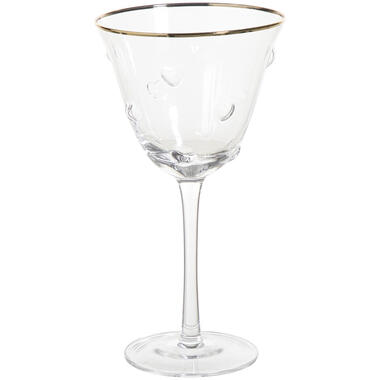 Wijnglas Hartjes Transparant Met Gouden Rand 160ml product