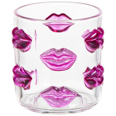 Waterglas Lippen Transparant/Roze 260ml product
