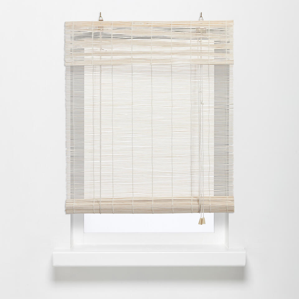 Rolgordijn Bamboe Wit - 100x220 cm