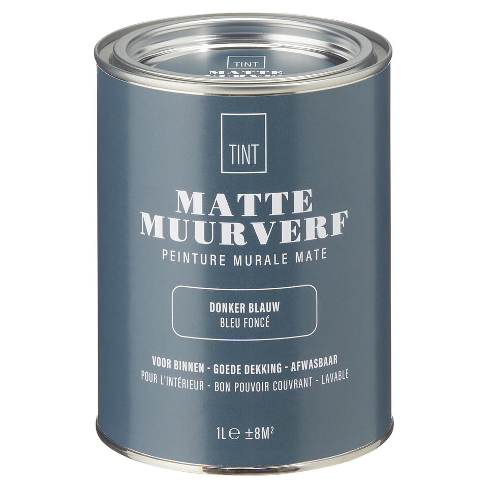 Muurverf Mat Donker Blauw - 1 l