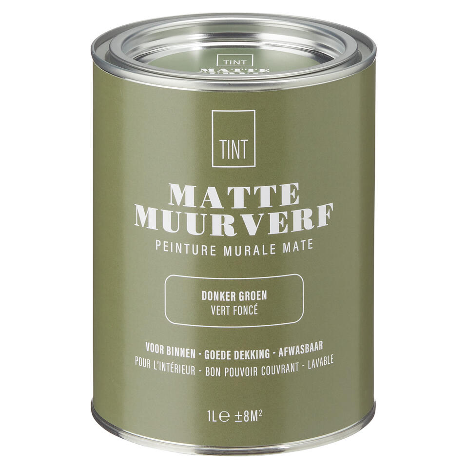 Muurverf Mat Donker Groen - 1 l