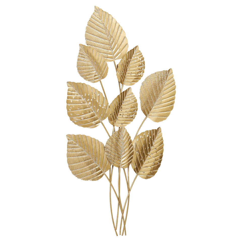Wanddecoratie Leaf Goud